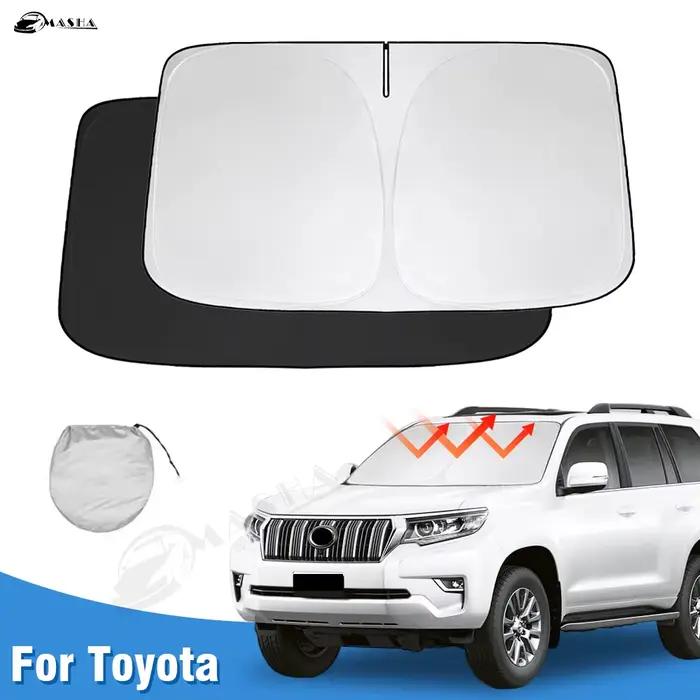 Pare-soleil de pare-brise de voiture pour Toyota Prado, pare-soleil pliable, protection contre les rayons UV, garde votre voiture plus fraîche, 90, 120, 150