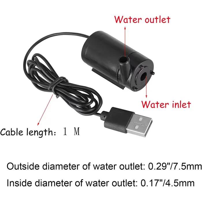 1 pièces DC 3-5V USB Micro Mini pompe à eau Submersible