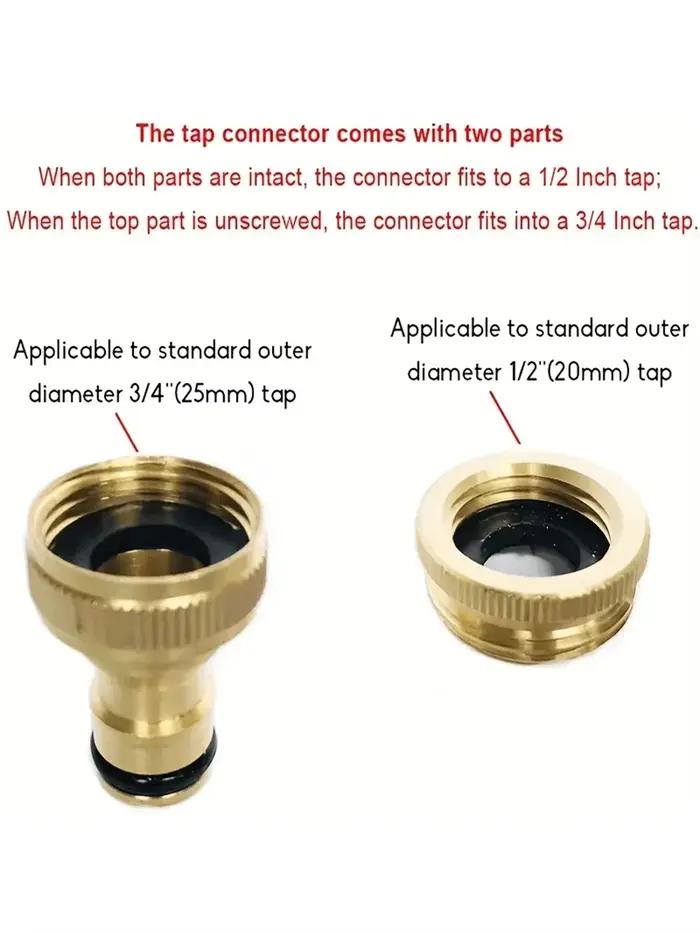 Adaptateur de tuyau d'arrosage en laiton pour kits d'arrosage robustes connecteur de robinet nettoyeur haute pression irrigation jardin professionnel amateur