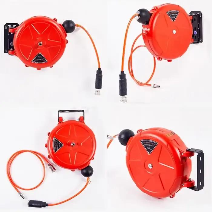 Automatic Rewind Air Hose Reel 10m Wall Mounted With Swivel Bracket Quick Coupler Air Compressor Commercial Accessories