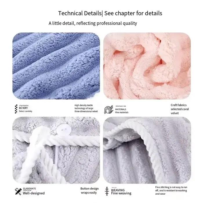 Bonnet pour cheveux secs pour femmes, foulard épais et Super absorbant pour essuyer les cheveux, bonnet à séchage rapide, serviette pour cheveux secs