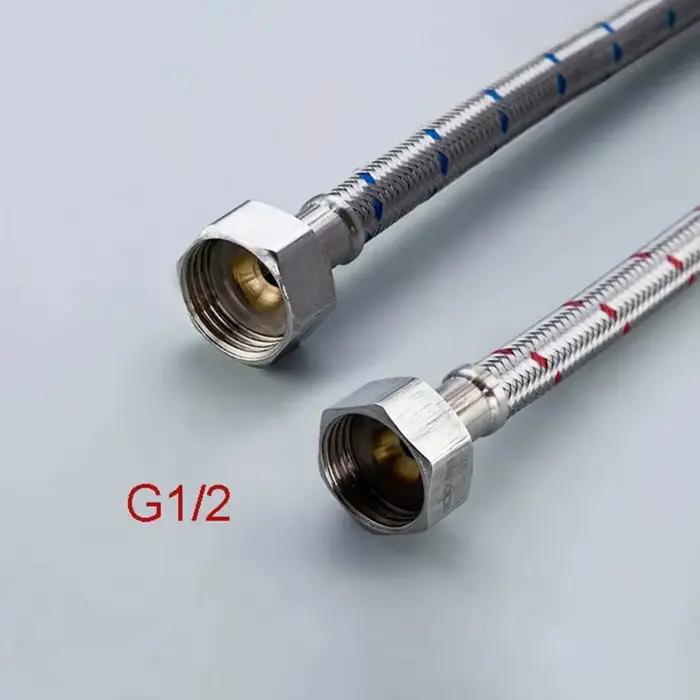 2 Tuyaux de Plomberie Flexibles de 60 cm G1/2 G3/8 G9/16