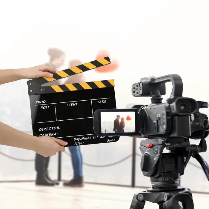 Acrylique 30x25cm Clapboard directeur film Clappers Film et télévision photographie accessoire acrylique Clapboard Film Clapboard