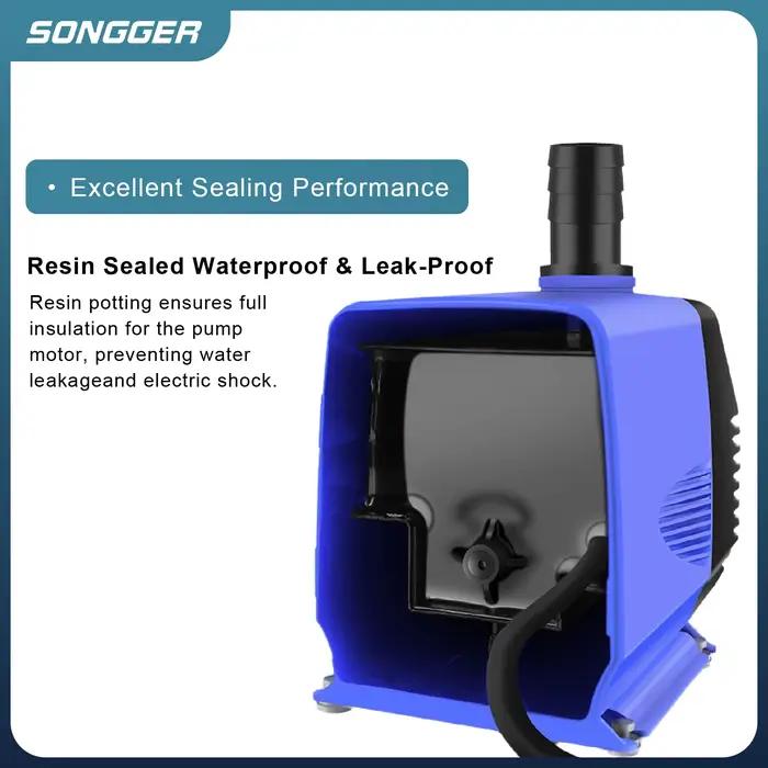 Pompe Submersible Silencieuse 220V pour Aquarium Circulation d'Eau Aspiration Latérale Petit Format Arbre en Céramique et Acier 35W-150W