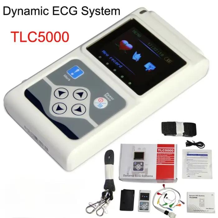 TLC5000 12 canaux ECG dynamique Holter testeur de fréquence cardiaque portable 24 heures surveillance cardiaque système d'analyse d'enregistrement ECG