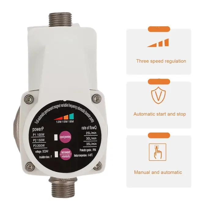 Pompe de surpression d'eau automatique silencieuse 3 vitesses moteur sans brosse