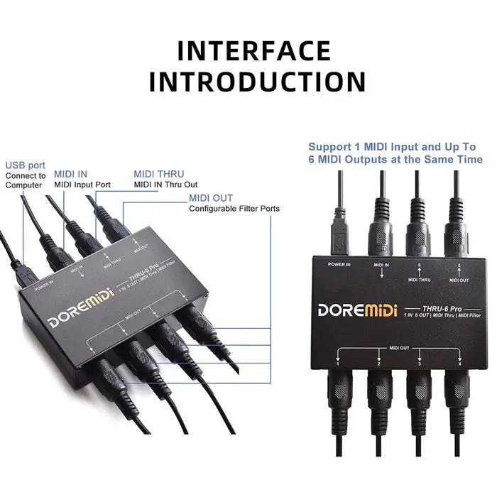 Répartiteur Midi Thru 6 Pro 1 en 6 sorties avec filtre