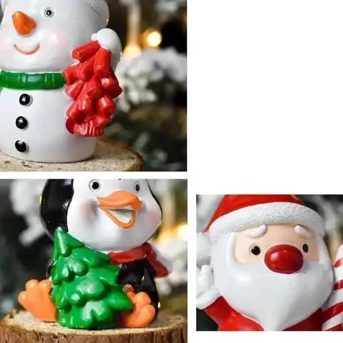 Série de noël artisanat résine Animal fête créative Mini arbre de noël vieille fille enfants mignon cadeau décoration de la maison fournitures décor