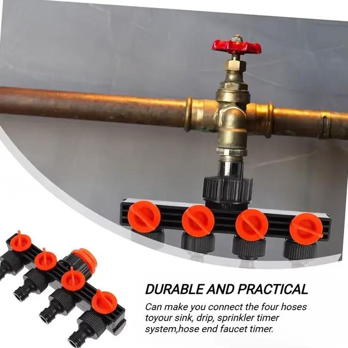 Distributeur de tuyau d'arrosage 4 voies