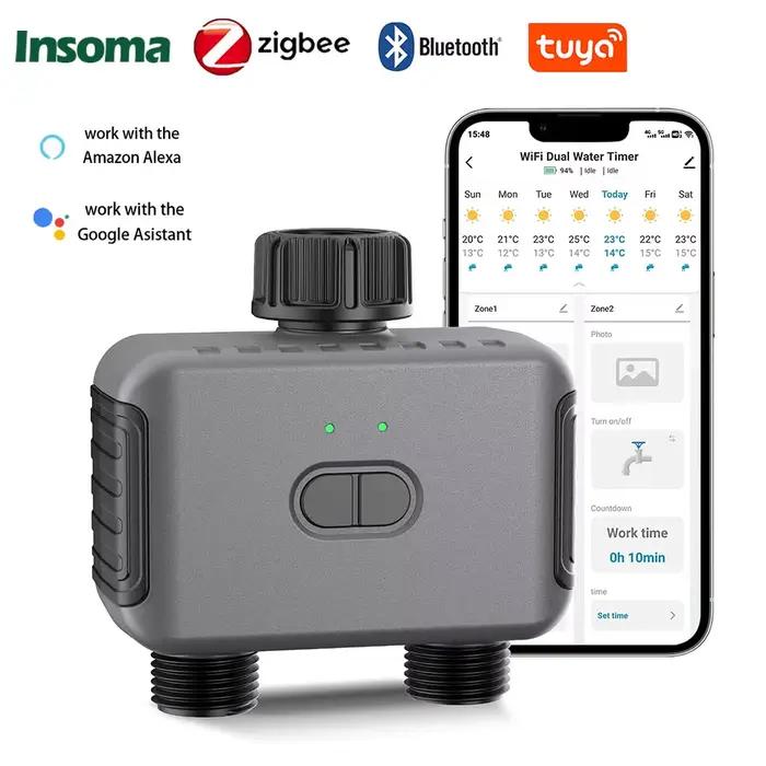 Zigbee/BT minuterie d'eau automatique double tuyau système d'arrosage