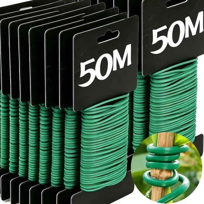 Fil de jardinage vert réutilisable 50/10M – Fil souple pour plantes