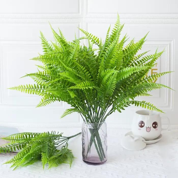 Fougère Boston Artificielle, Fausses Plantes, Fougères, Arbres Verts, Extérieur, Degré UV, Pas de Décoloration, Jardin, Porche, Fenêtre, Boîte, Décor