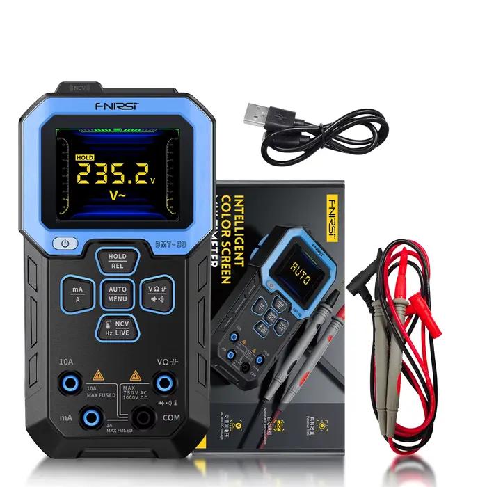 Multimètre numérique FNIRSI DMT-99 True RMS 10000 points de mesure – Testeur de résistance, capacité, fréquence, température, courant, tension et NCV