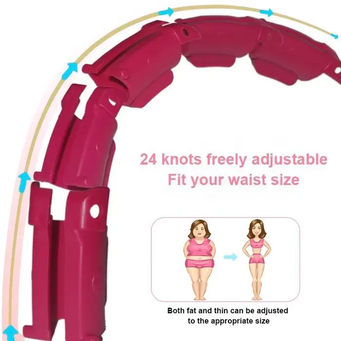 Cercles de sport lestés pour adultes, perte de poids, grande taille pour adultes, exercice intelligent 2 en 1, réglables avec nœuds détachables