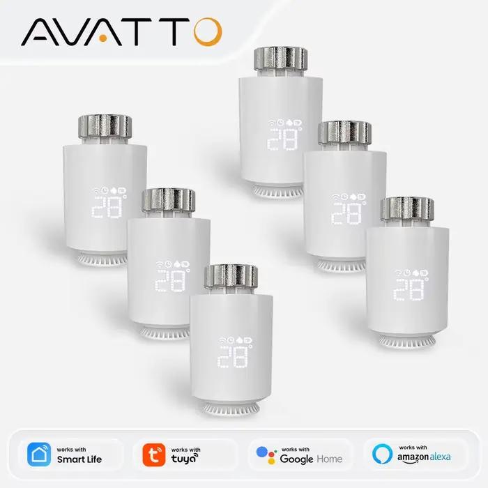 AVATTO ZigBee Thermostat Radiateur Actuateur Intelligent TRV Vanne Thermostatique Contrôleur de Température Compatible Tuya Alexa Google Home