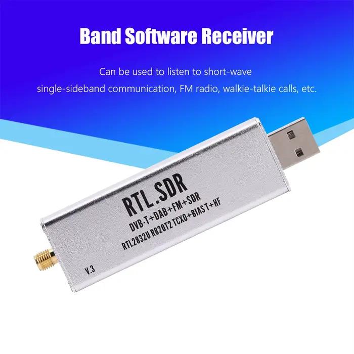 ABAC-pour RTL-SDR Blog RTL SDR V3 R820T2 RTL2832U 1PPM TCXO SMA RTLSDR Radio définie par logiciel avec antenne polyvalente