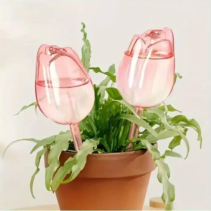 Boules d'arrosage en plastique pour plantes tulipes roses