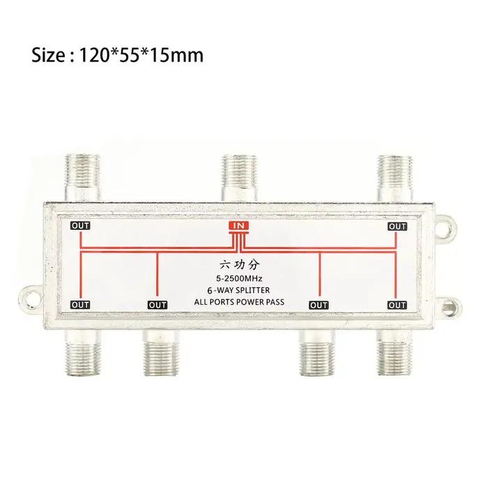 Antenne satellite 5-2500MHz 6 voies, répartiteur de signal de télévision par câble, distributeur pour récepteur satellite SATV/CATV, livraison directe, vente en gros