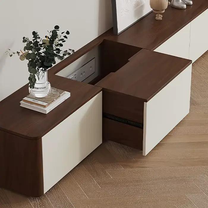 Meubles De télévision minimalistes italiens avec tiroirs supports De télévision au sol nordique rustique Design Chic Muebles De Salón meubles De salon De télévision