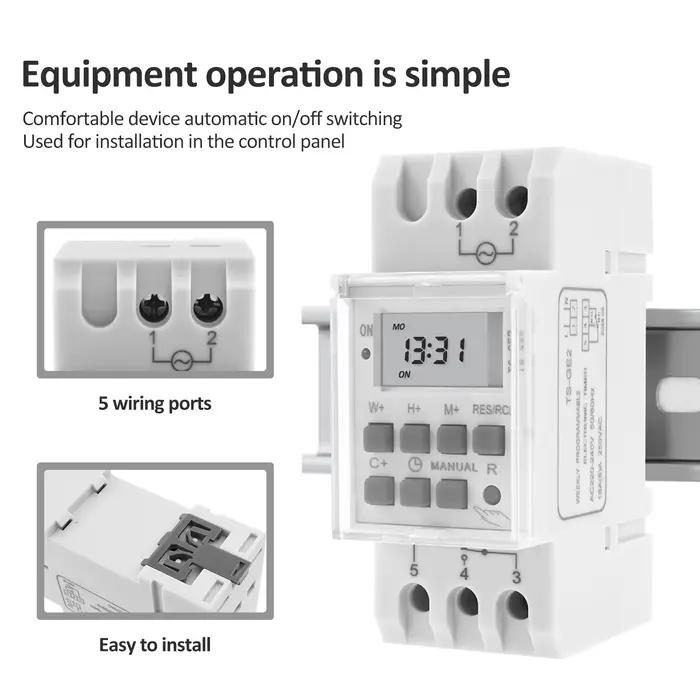 Minuterie numérique pour l'installation dans les panneaux de commande avec écran LCD