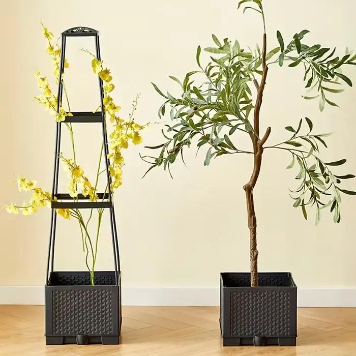 Tour à tomates auto-arrosante avec treillis pour plantes grimpantes support de jardinage intérieur et extérieur occasions spéciales jardinage urbain balcon patio