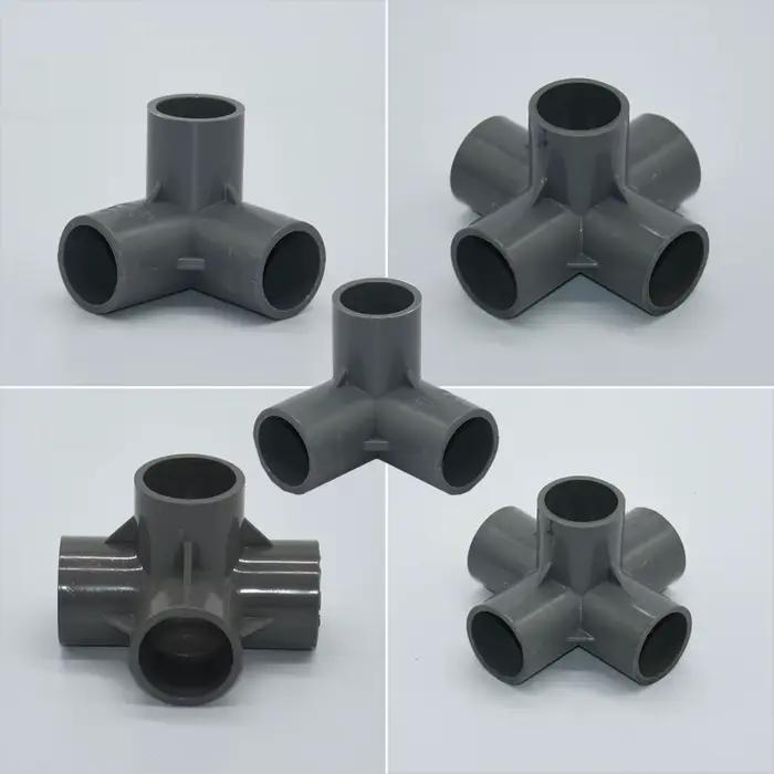 Connecteur en PVC 20/25/32mm, 3/4/5 voies tridimensionnelles DN15/20/25/40, raccords de tuyaux d'alimentation en eau, coupleur en plastique