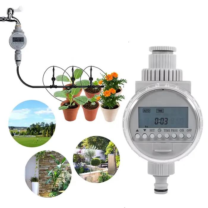 Minuterie d'arrosage de jardin solaire numérique LCD automatique