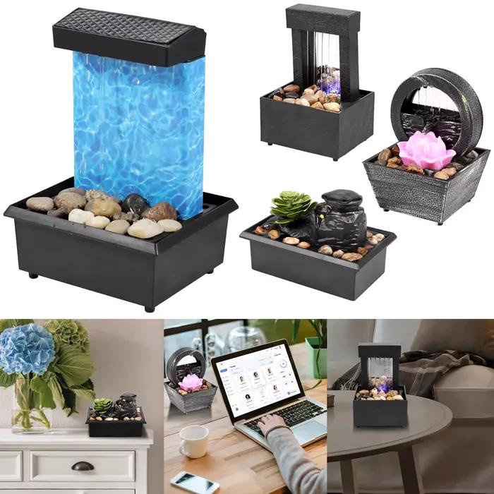 Fontaine de table avec batterie légère/Mini cascade de bureau à commande USB