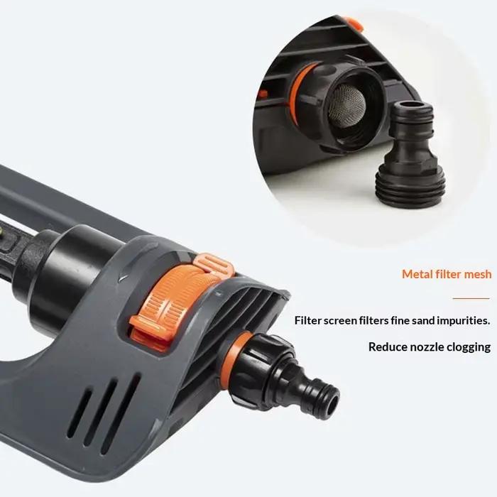 Arroseur oscillant 4-en-1 avec 19 trous et modes de pulvérisation réglables pour jardin