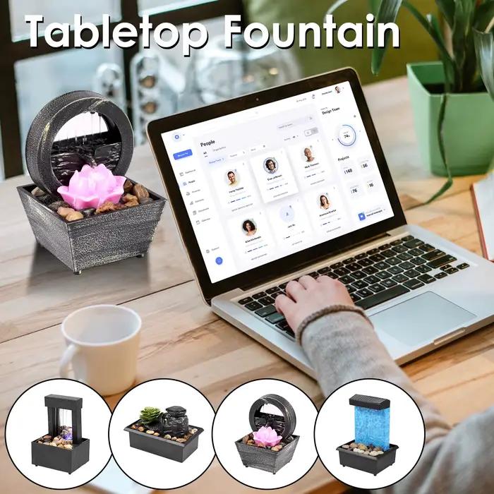 Fontaine de table avec batterie légère/Mini cascade de bureau à commande USB