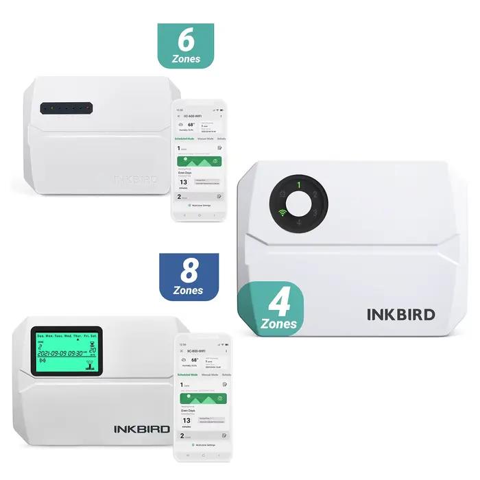Contrôleur d'arrosage INKBIRD 4 zones avec WiFi, minuterie d'arrosage automatique pour jardins résidentiels et commerciaux occasions spéciales
