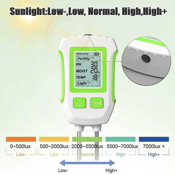 Détecteur de sol multifonctionnel 5-en-1 pour tester l'humidité