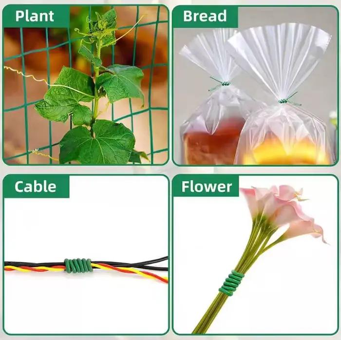 Fil de jardinage vert réutilisable 50/10M – Fil souple pour plantes