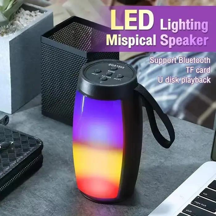 1202 haut-parleurs Bluetooth sans fil maison extérieure Portable petit haut-parleur caisson de basses voiture Audio basse lecteur MP3 système sonore lumières LED