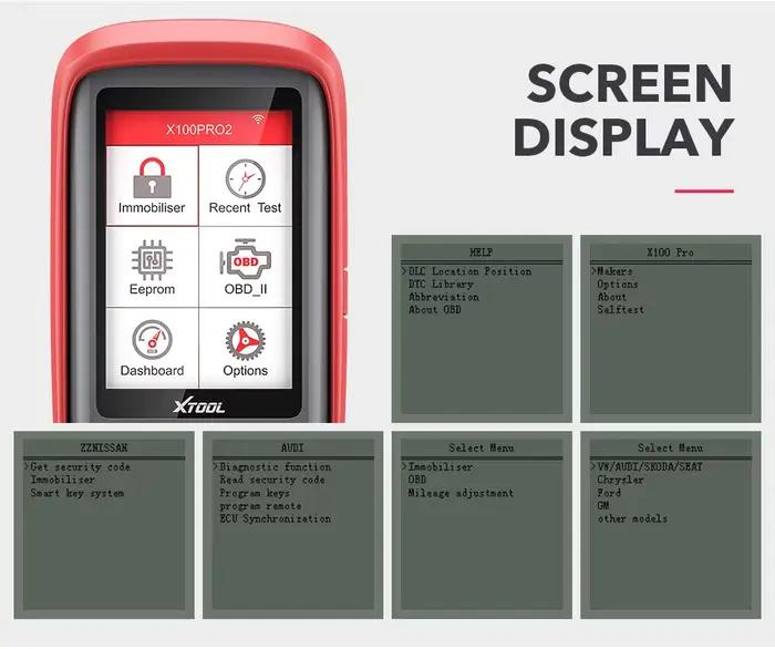XTOOL X100Pro2 Outils Professionnels de Programmation de Clé de Voiture avec Adaptateur EEPROM, Mise à Jour Gratuite à Vie, Outil de Diagnostic OBD2 et Immo