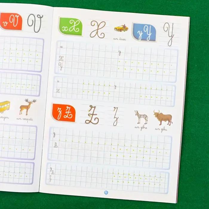 Cahier d'exercices d'écriture en français : apprenez le français et pratiquez l'écriture de lettres et de courtes phrases