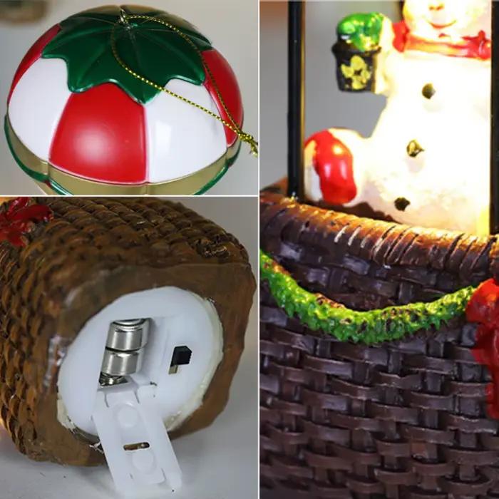 Ornements lumineux de Noël, ballon à air chaud de bonhomme de neige de père Noël avec la lumière LED, ornements d'arbre de Noël, jouet d'enfants, cadeau de nouvel an