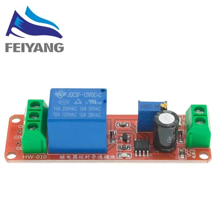 SAMIROB NE555 minuterie interrupteur Module de contrôleur réglable DC 12V minuterie retard relais bouclier 0 à 10 secondes 0 ~ 10S oscillateur de voiture