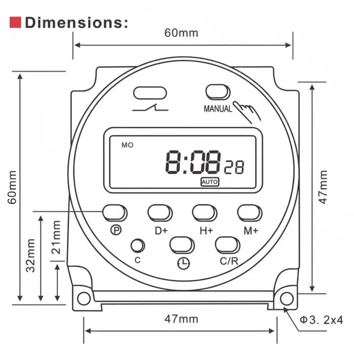 GTHURCS 220V 110V 24V 12V CN101A minuterie interrupteur numérique LCD