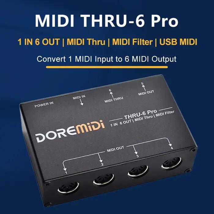 Répartiteur Midi Thru 6 Pro 1 en 6 sorties avec filtre