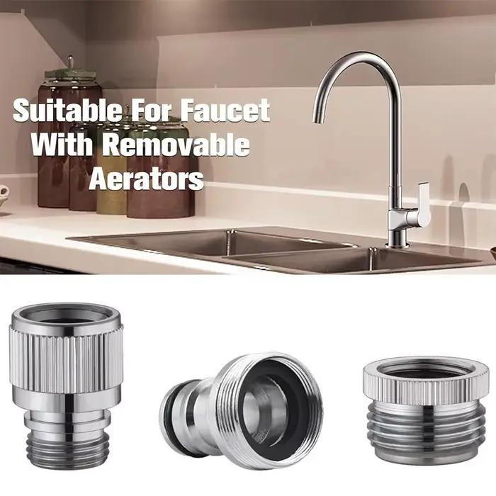 Ensemble d'adaptateurs de robinet pour tuyau d'arrosage et connexion de douche connecteur rapide adaptateur de tuyau raccord de lavabo outils d'arrosage de jardin multifonctionnels pour jardinage et soin des animaux de compagnie
