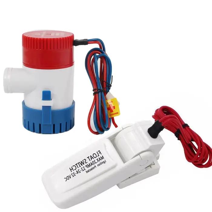Mini pompe de cale submersible 12V DC avec interrupteur à flotteur 500gph 750gph 1100gph pour bateau