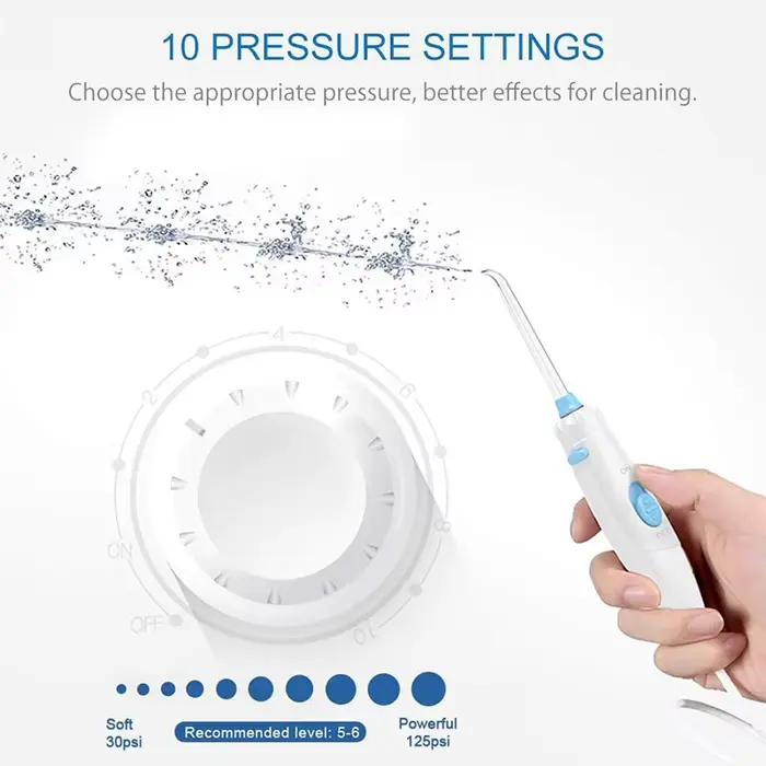 Irrigateur de nettoyage des dents, hydropulseur à pression réglable pour Nicefeel Oral 600ML, nettoyeur de dents à eau dentaire, 8 pointes de Jet d'eau