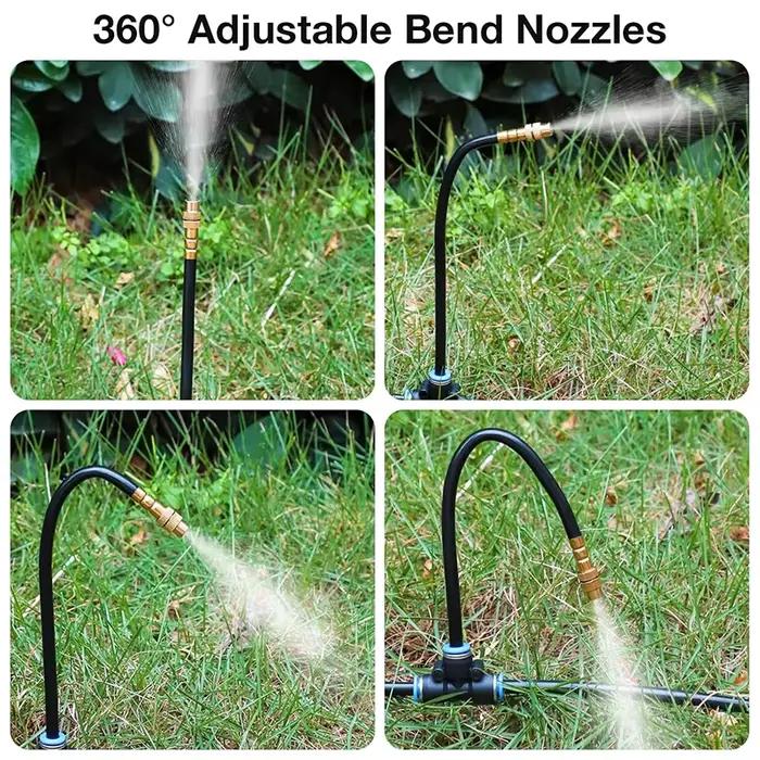 Système d'irrigation automatique pour jardin - Kit d'arrosage 30/60 m avec buses réglables pour extérieur