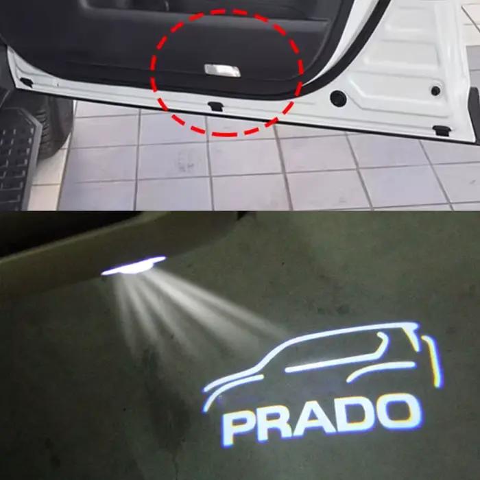 Emblème PRADO pour éclairage de porte Toyota, 2 pièces, éclairage de courtoisie LED pour Toyota PRADO 150 4000 2700