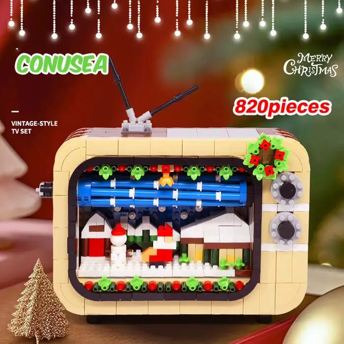 Cadeaux de Noël, blocs de construction TV, jouet d'assemblage DIY, télévision en briques, cadeaux du Nouvel An, jouets de construction pour enfants, filles et garçons