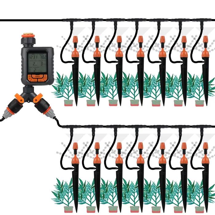 Kit d'arrosage KESLA en plastique avec système d'irrigation goutte à goutte pour plantes en pot bonsaïs et serres diverses couleurs