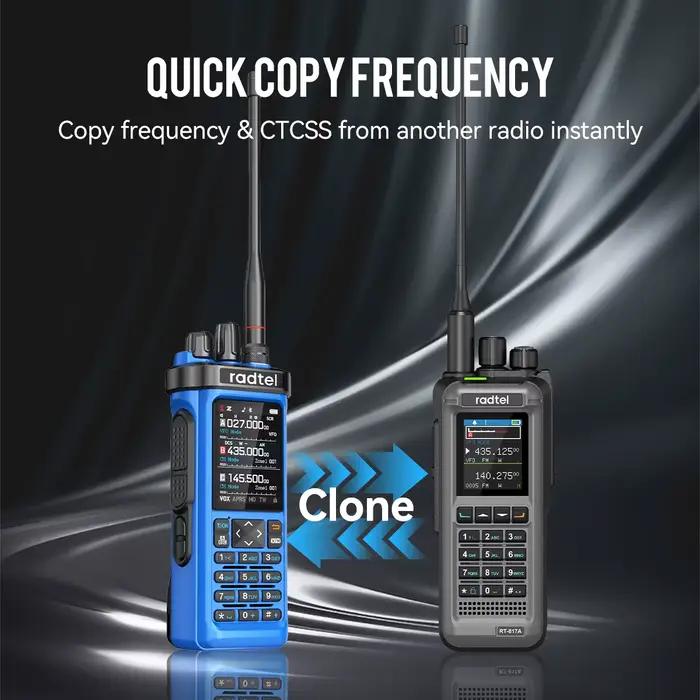 Radtel RT-950 PRO bleu + câble de programmation talkie-walkie avec GPS APRS 10W Bluetooth programmation téléphonique Radio amateur RT-950PRO SSB