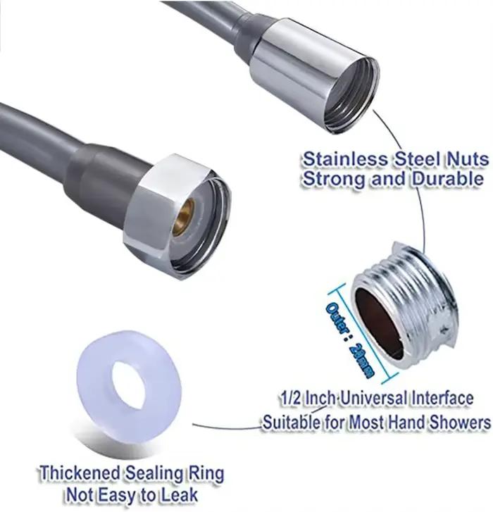 Nouveau 1.5/2/3/5M ressort Flexible rétractable tuyau pour pomme de douche toilette Bidet