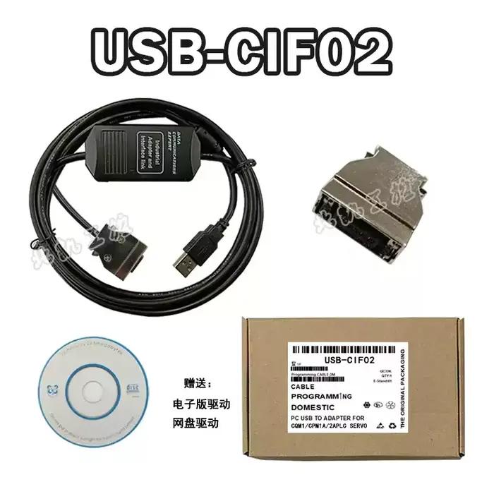 Câble de programmation USB-CIF02 3M noir pour téléchargement de données PLC Omron CQM1 CPM1A CPM2A